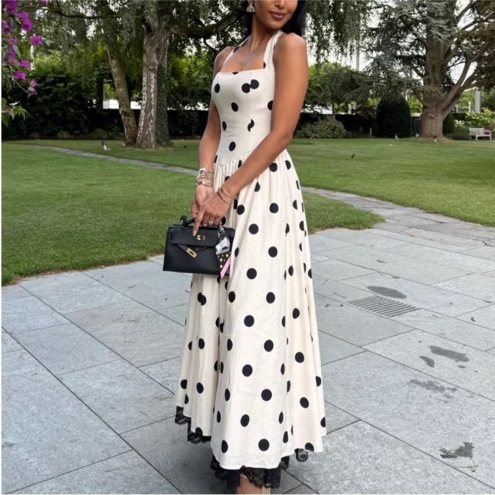 NWT NEW Reformation Talvi Dress in Pluto Dot - Picture 4 of 6
